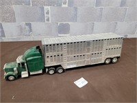 Semi truck with stock trailer
