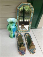 Mirror vase, candle holders