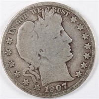 1907-O Barber Half Dollar - Full Rim