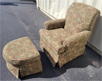 Flexsteel Wingback Chair & Matching Ottoman