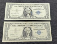 (2) $1 Silver Certificate Uncirculated Notes: