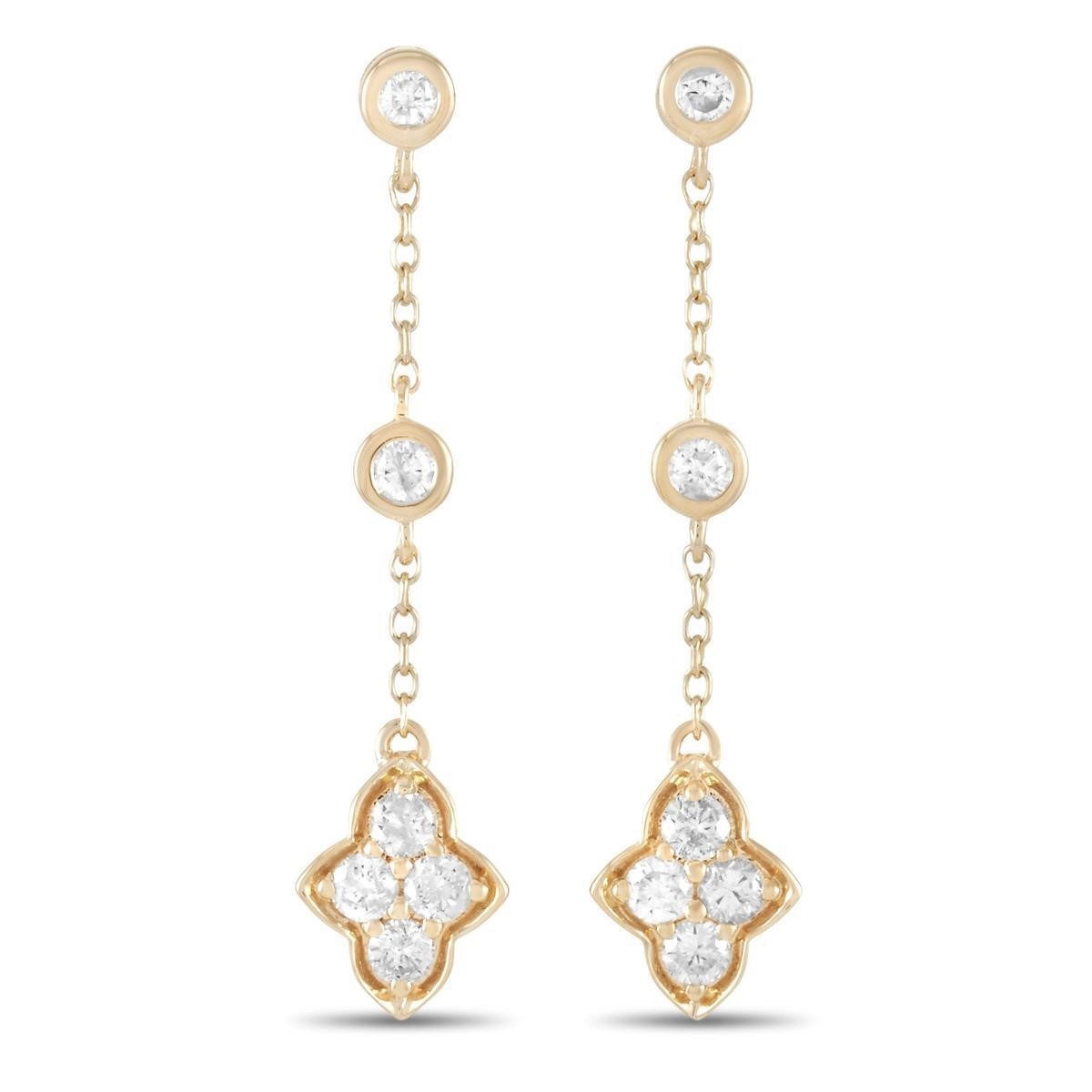 14K Yellow Gold 0.33 ct Diamond Earrings