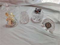 Crystal Lot Including Clock and Lighter
