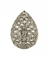 10kt Gold Pear Cut Pave' White Topaz Pendant