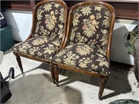 Two floral chairs