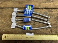 Lot of New 9" Stainless Braided Faucet Connectors
