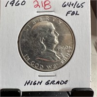 1960 FRANKLIN SILVER HALF DOLLAR HIGH GRADE