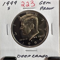 1999-S GEM PROOF JFK HALF DOLLAR DEEP CAMEO