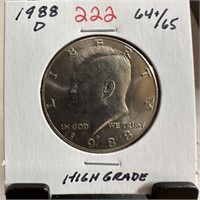 1988-D JFK HALF DOLLAR HIGH GRADE