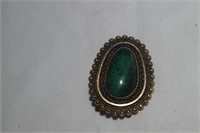 Sterling Silver Pendant/ Pin w/ Turquoise