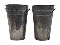 (2) Galvanized Florists Buckets