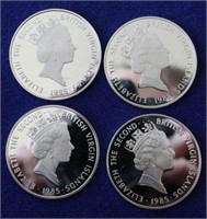 4 1985 British Virgin Islands Twenty Dollars Coins