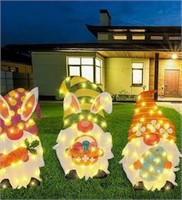 3 Pcs Easter Gnomes Lighted Sign Outdoor Tinsel