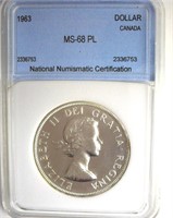 1963 Dollar NNC MS68 PL Canada
