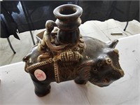 Vintage Handmade Ceramic Elephant Candle Holder