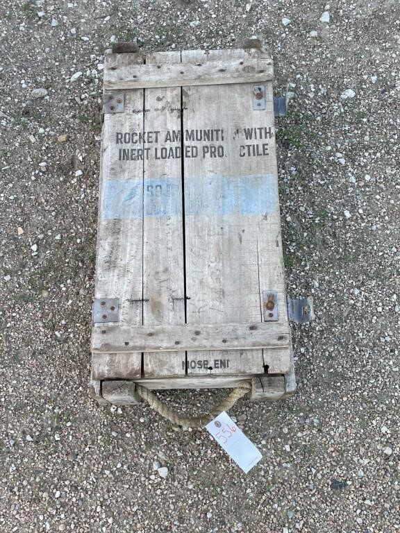 Rocket Ammunition Wood Box - 30"Lx15"Wx7"T