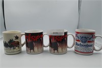 4 Budweiser Coffee Cups