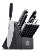 New Henckels Damascus Knife Block Set, Black Block