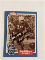 Hugh McElhenny Signed Card w/ HOF 70