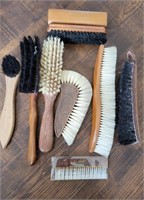 Lot of Assorted Shoes & Dressing Brushes