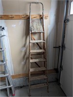 Vintage Wooden 7FT Collapsible Utility Ladder