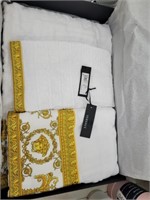 New Versace three-piece bathroom towel set