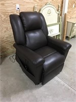 Brown Leather Electric Lift Recliner Chair