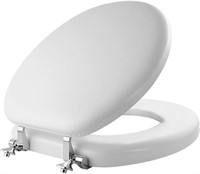 Padded Toilet Seat with Chrome Hinges