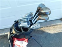 Highlander golf bag with right hand clubs.