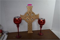 Heavy Metal Cross & Two Glitter Glasses