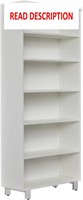 Zelma White 5-Shelf Bookcase