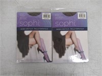 2-Pk Sophi Women's Queen Reinforced Toe Pantyhose,