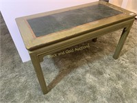 Small green antiqued side table
