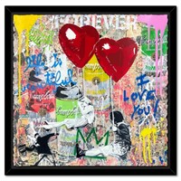 Mr. Brainwash, "Love is in the Air" Framed Mixed