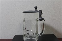 An Antique German Glass Tankard Stein