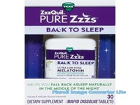 EXP 02/2024 30ct Vicks Pure Zzzs Back to Sleep Tab