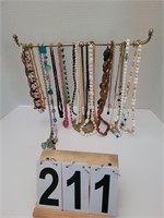 Necklace Stand With Necklaces