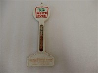 WHITE ROSE PLASTIC ADVERTISING THERMOMETER