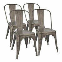Walnew Metal Dining Chair Indoor-Outdoor Set Of 4