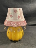 Home-Interior Candle Shade w/ Beads - Floral Desig