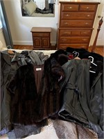 Lot of vintage leather suede fur jackets
