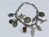 Vintage Sterling Silver Charm Bracelet .96 OZT