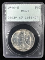1946-S Silver Walking Liberty Half-Dollar MS63