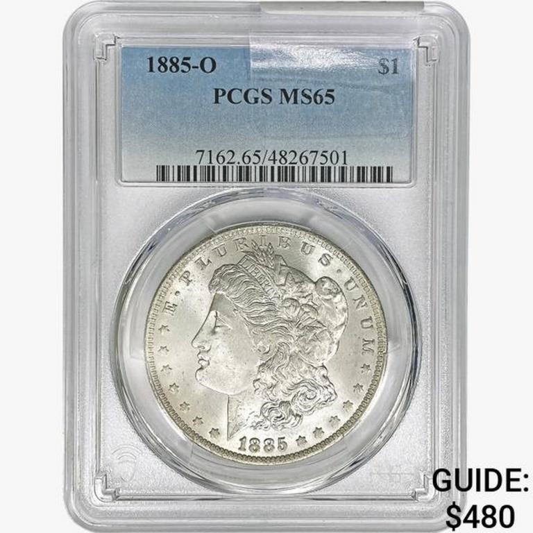 1885-O Morgan Silver Dollar PCGS MS65