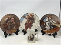-3 Norman Rockwell, Collector plates and a