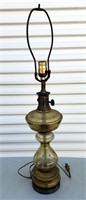 Yellow Etched Glass Table Lamp