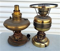 Brass Electrified Oil Lamps (2)