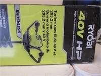 RYOBI 40 VOLT AUGER WITH CHARGER AND BATTERY