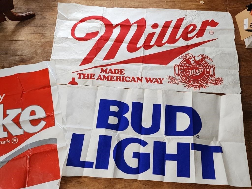 Coca Cola Bud Light and Miller Sign