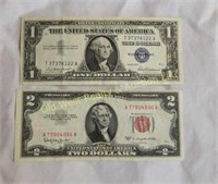 $1 & $2 Dollar Bills